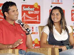 ಸಚಿನ್, ಸಾನಿಯಾ ಭಾರತದ ಜನಪ್ರೀಯ ಆಟಗಾರರು  